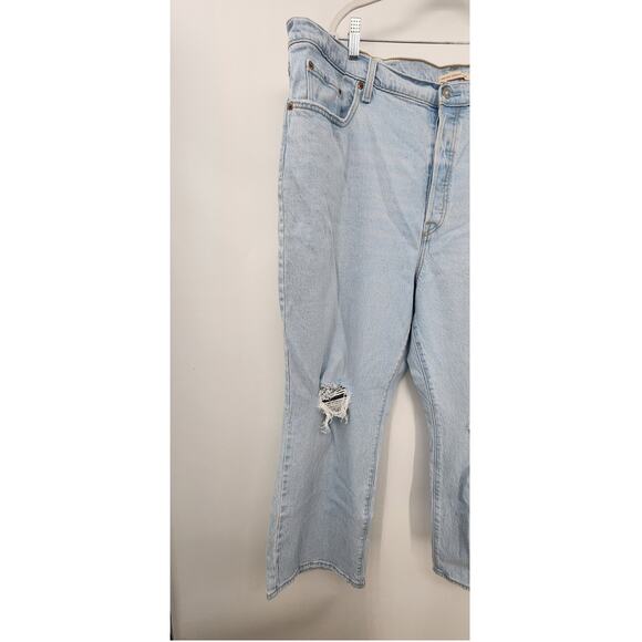 Levi's Ribcage Ankle Straight Light Wash Jeans Button Fly Size 22W 22 - Picture 3 of 8